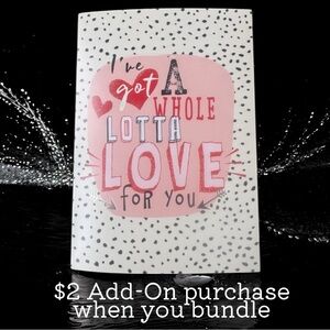 $2 Add-On 🆕Valentines Day (blank) Card with Cream and Pink Design